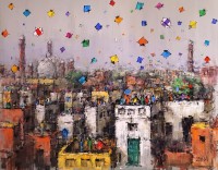 Zahid Saleem, 30 x 40 Inch, Acrylic on Canvas, Cityscape Painting, AC-ZS-200